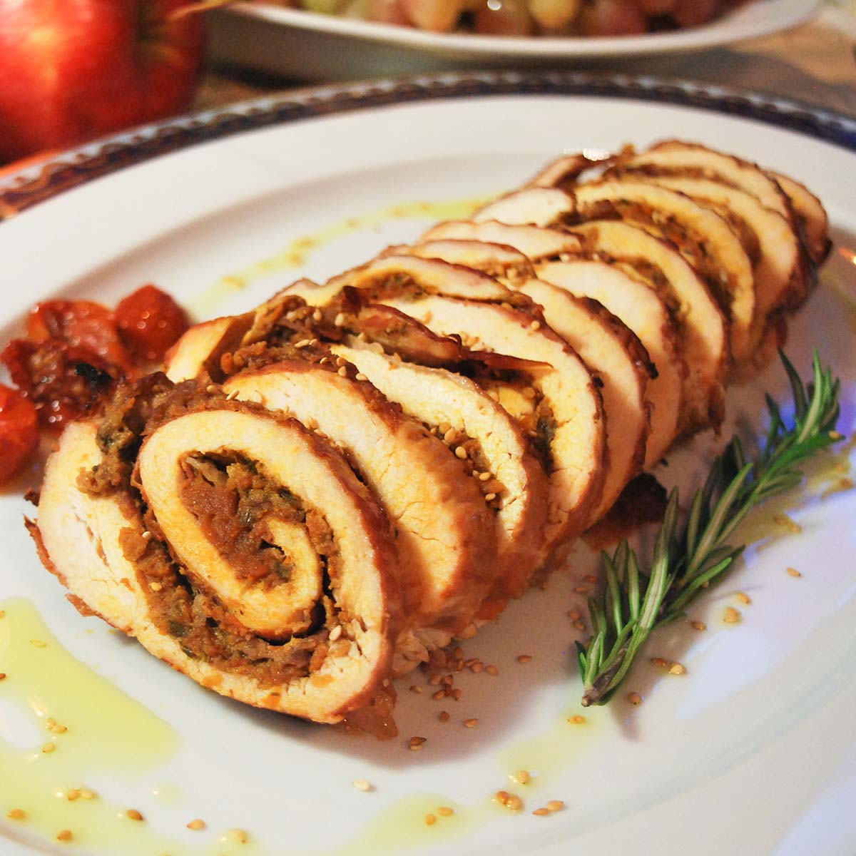 Turkey Roll with Prosciutto and Sun-Dried Tomatoes