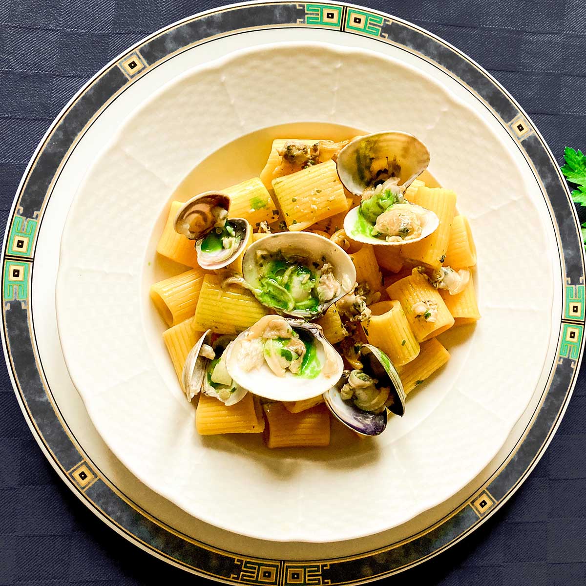 Paccheri with Creamy Pumpkin Sauce and Clams