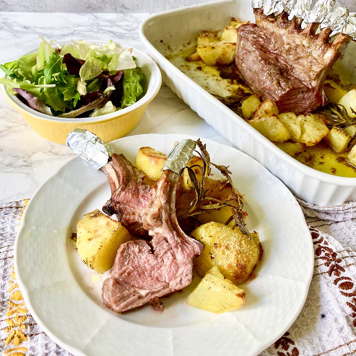 Roast Rack of Lamb with Potatoes