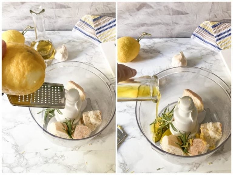 Baked Monkfish with Lemon, Rosemary and Breadcrumbs