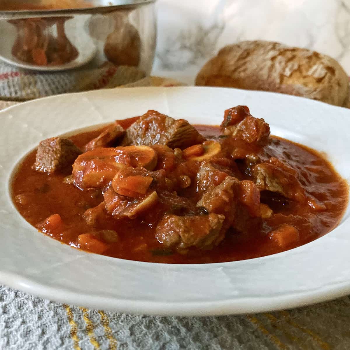 Italian Beef Stew with Mushrooms Recipe