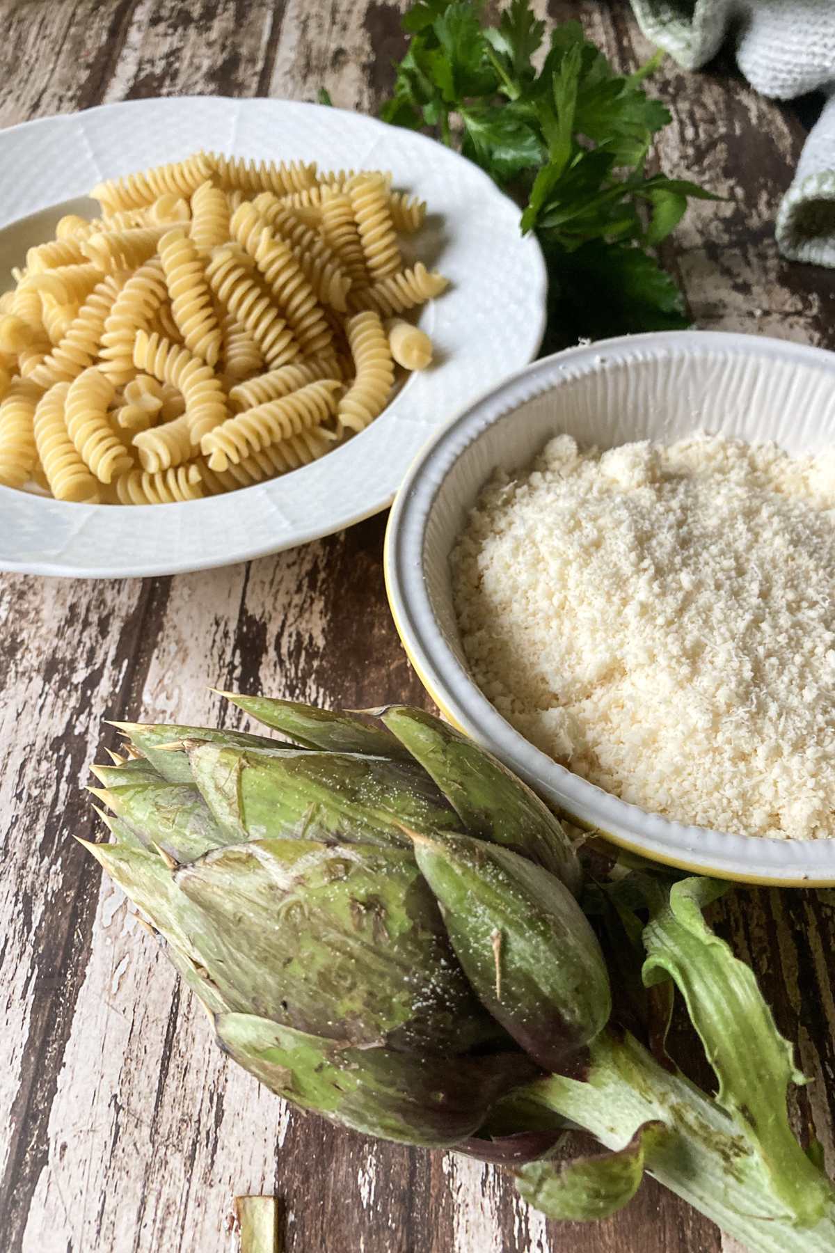 creamy artichoke pasta ingredients