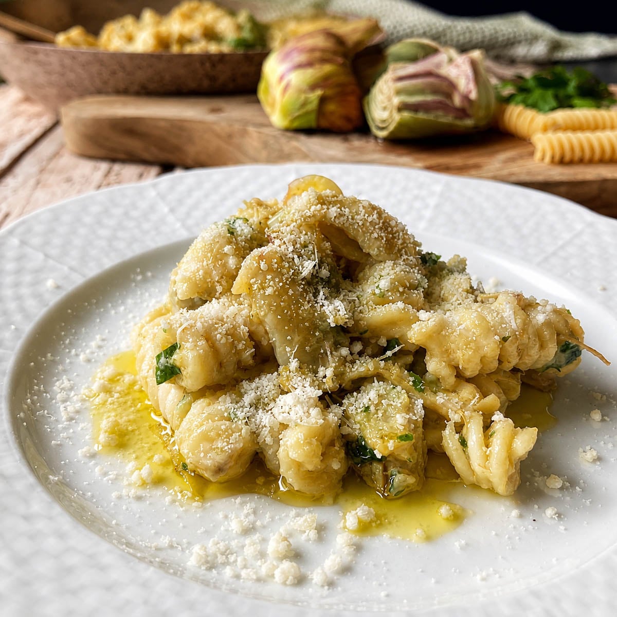 Creamy Artichoke Pasta with Fresh Artichoke Hearts