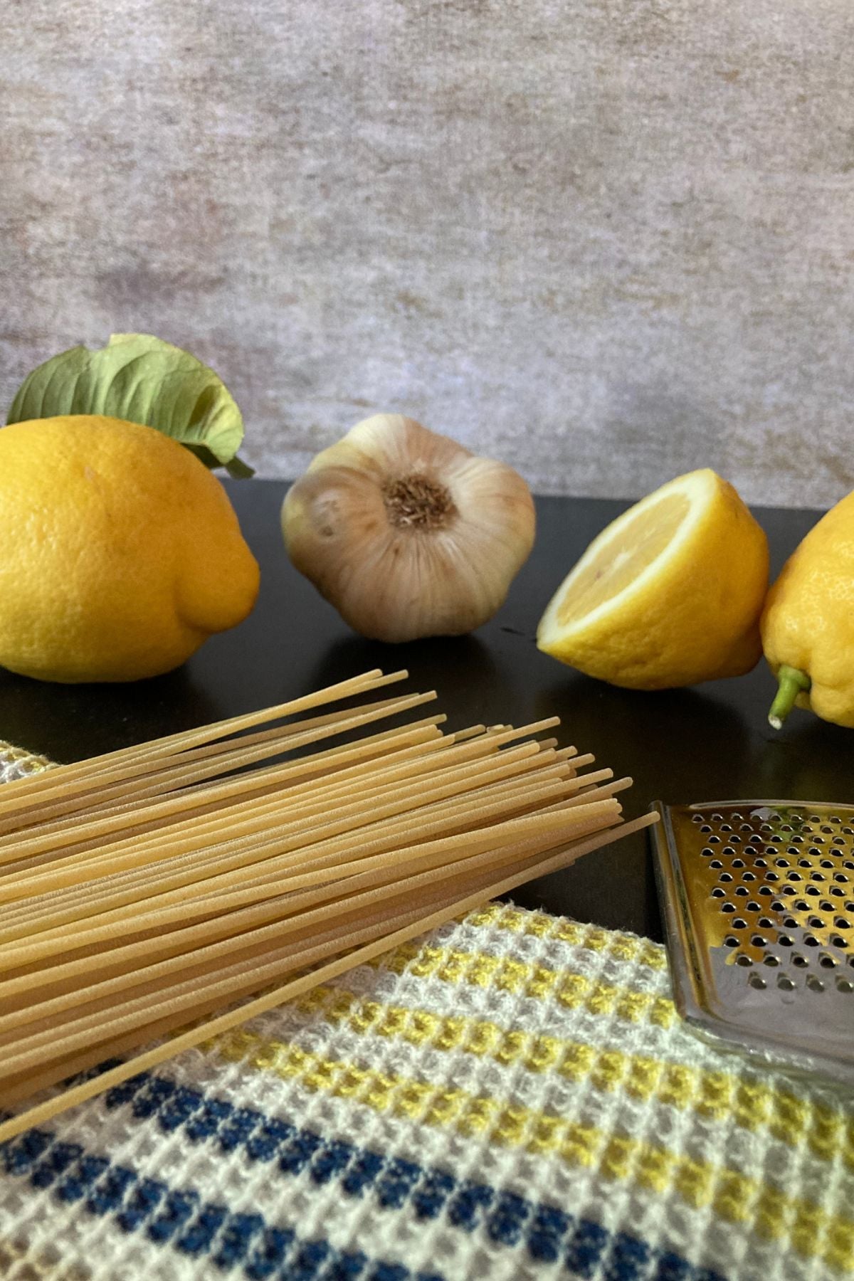 Italian lemon pasta ingredients