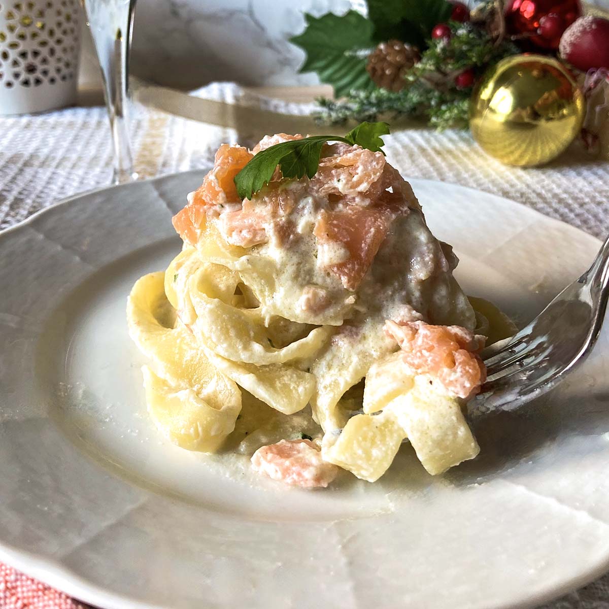 Smoked Salmon and Ricotta Fettuccine