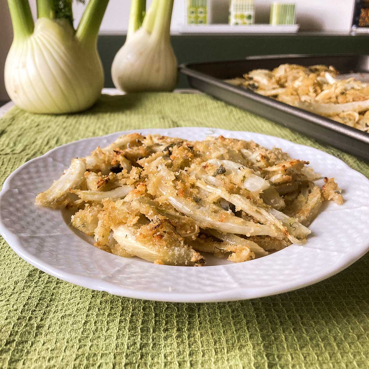 Roasted Fennel with Parmigiano, Breadcrumbs & Sage
