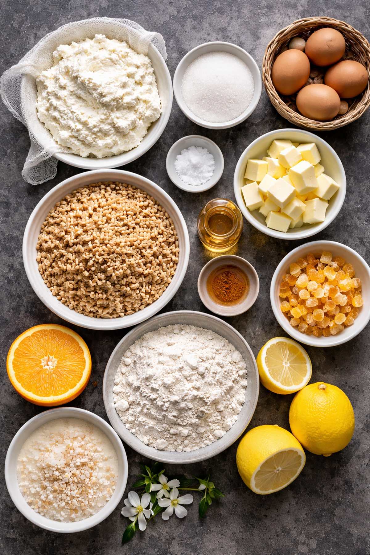 pastiera napoletana ingredients - Italian Easter grain pie