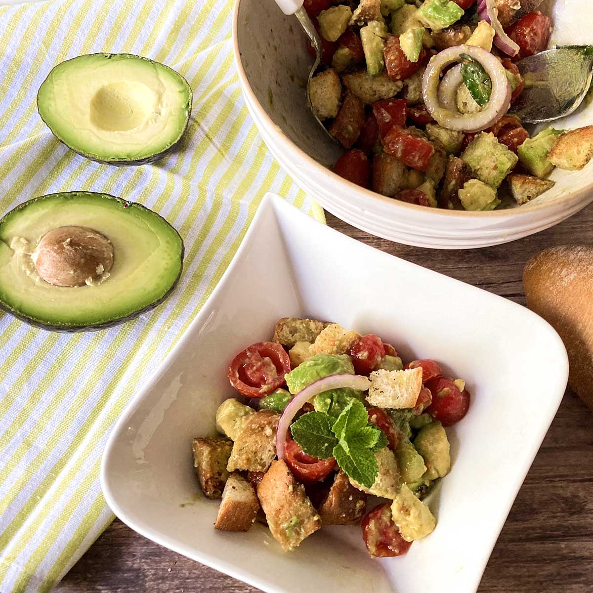 Avocado Panzanella Salad Recipe