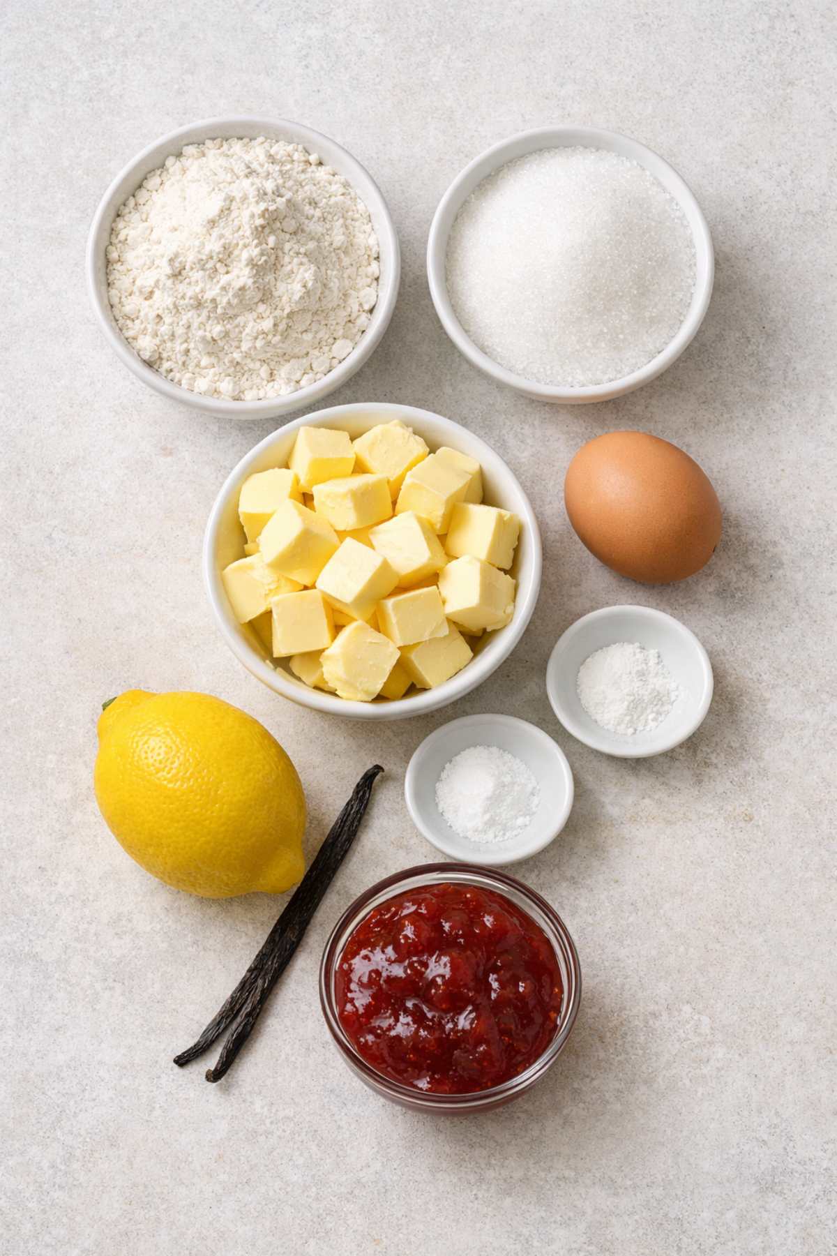 Italian Heart Cookies with Jam ingredients