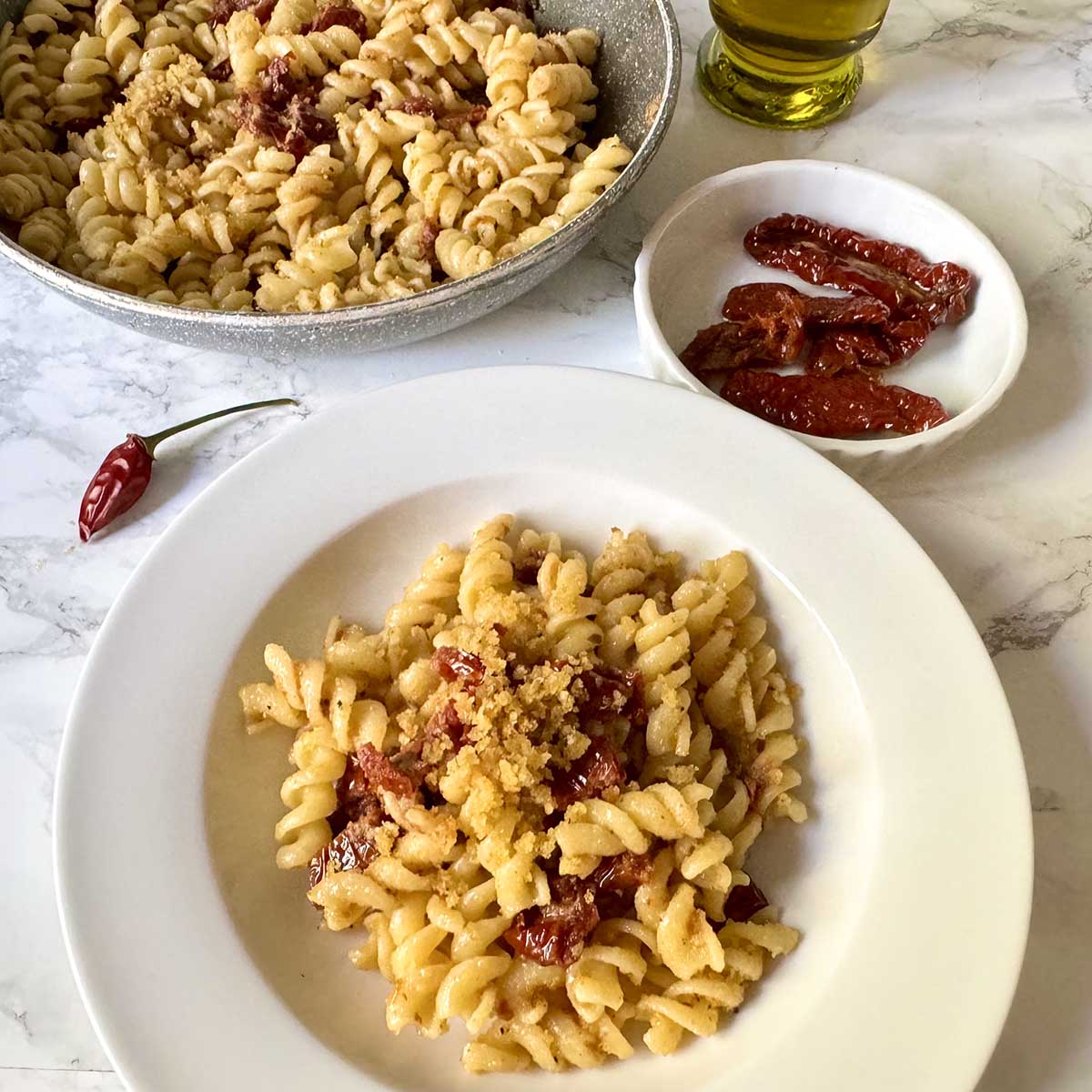 Sun-Dried Tomato Pasta with Breadcrumbs