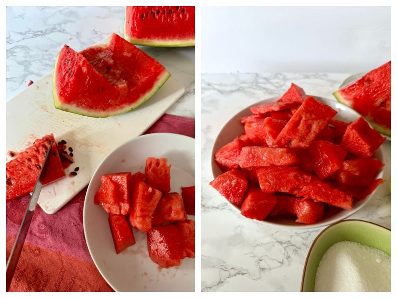 watermelon sorbet recipe step 1