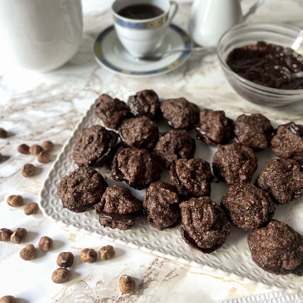 Baci di Alassio (Italian Chocolate Hazelnut Cookies)