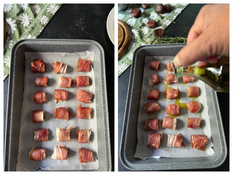 speck wrapped chestnuts step 3