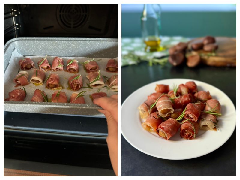 speck wrapped chestnuts step 4