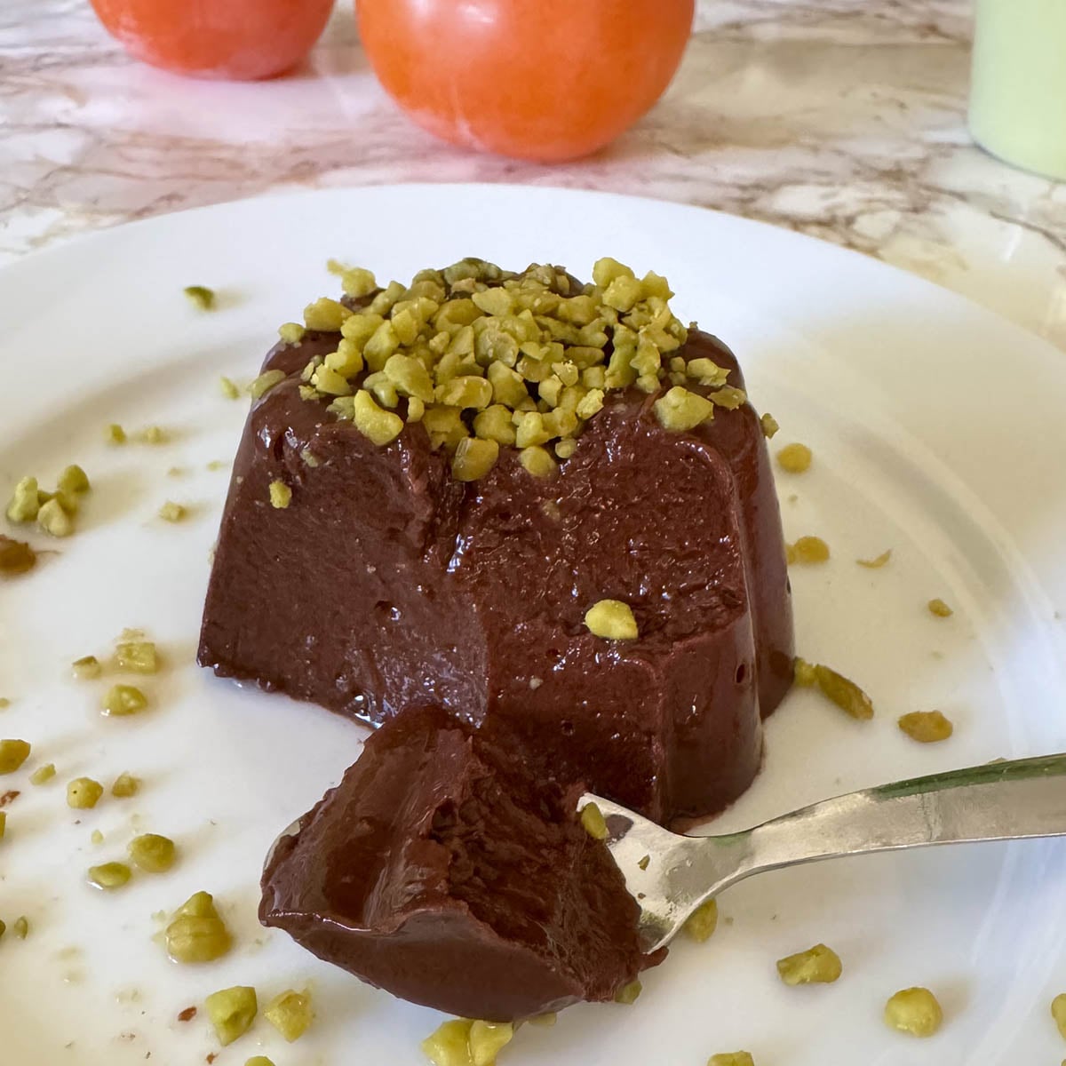 Decadent Persimmon Chocolate Pudding