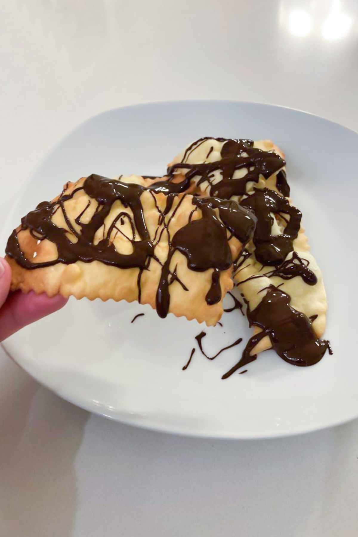 chiacchiere with chocolate