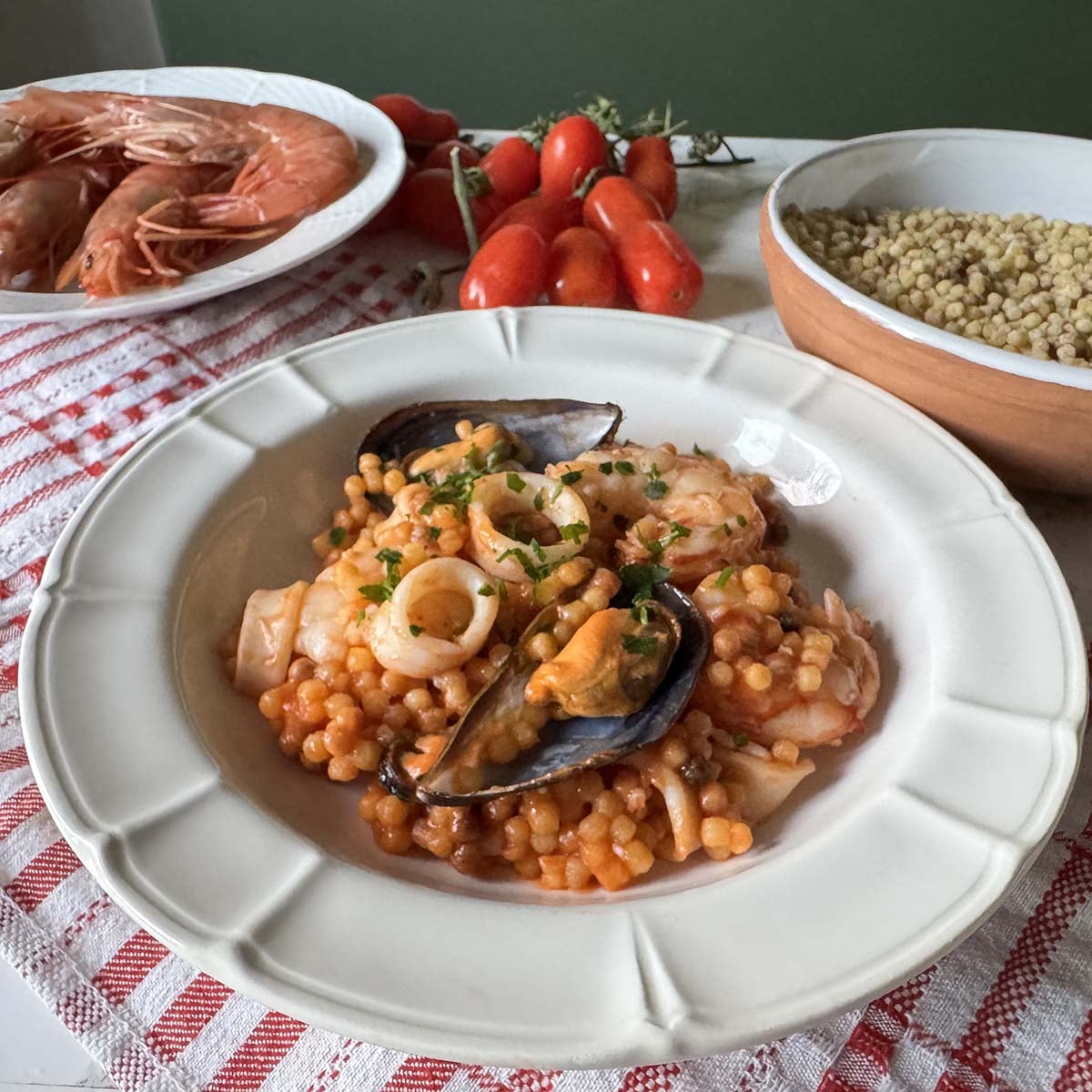 Fregola ai Frutti di Mare (Sardinian Pasta with Seafood)