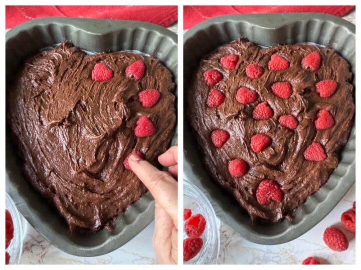 Easy Chocolate Raspberry Heart Cake - Recipes from Italy