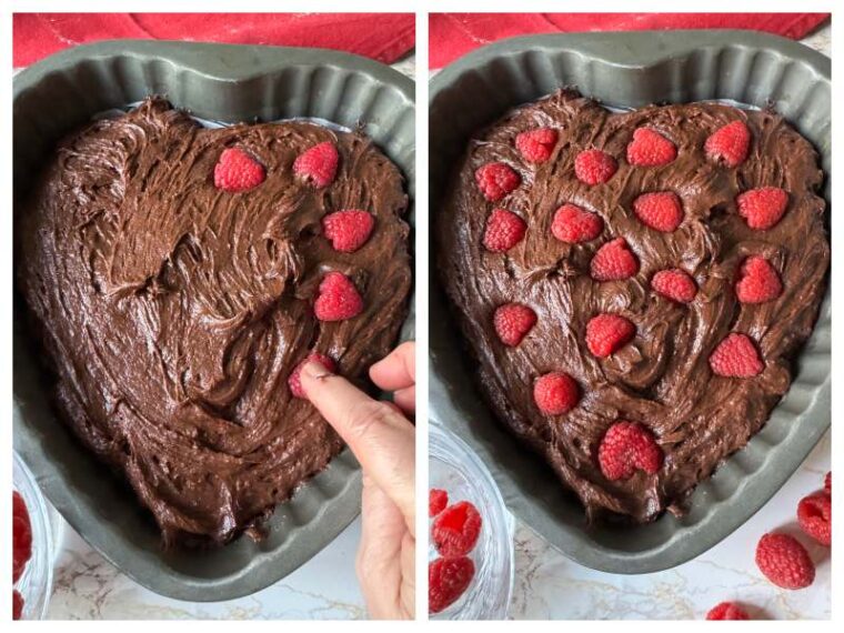 Easy Chocolate Raspberry Heart Cake - Recipes from Italy