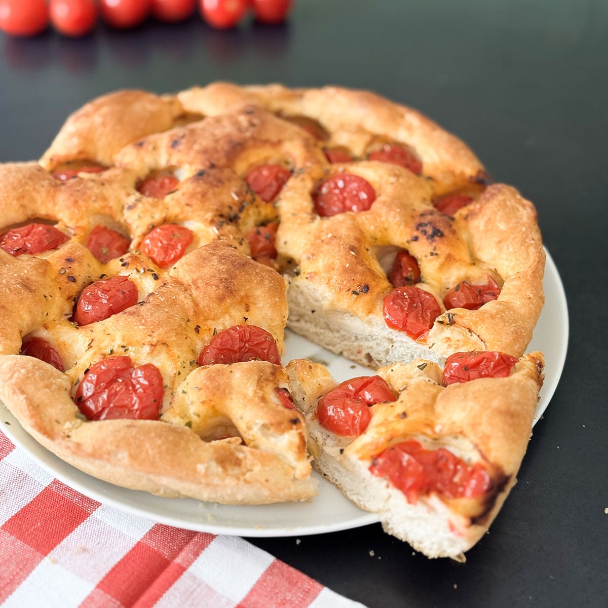 Focaccia Pugliese (Italian Cherry Tomato Focaccia)