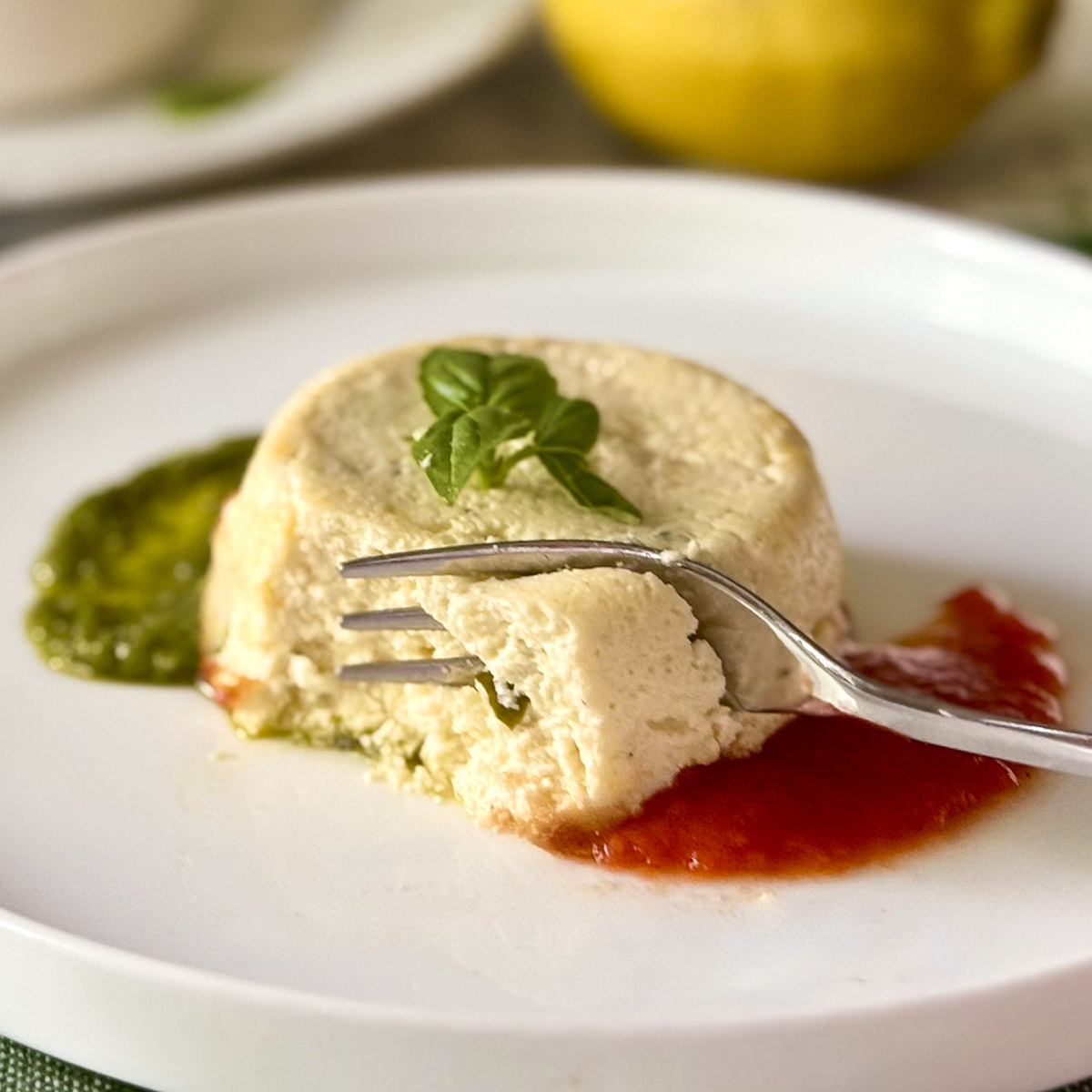 Savory Ricotta Flan with Lemon and Basil (Italian Appetizer)