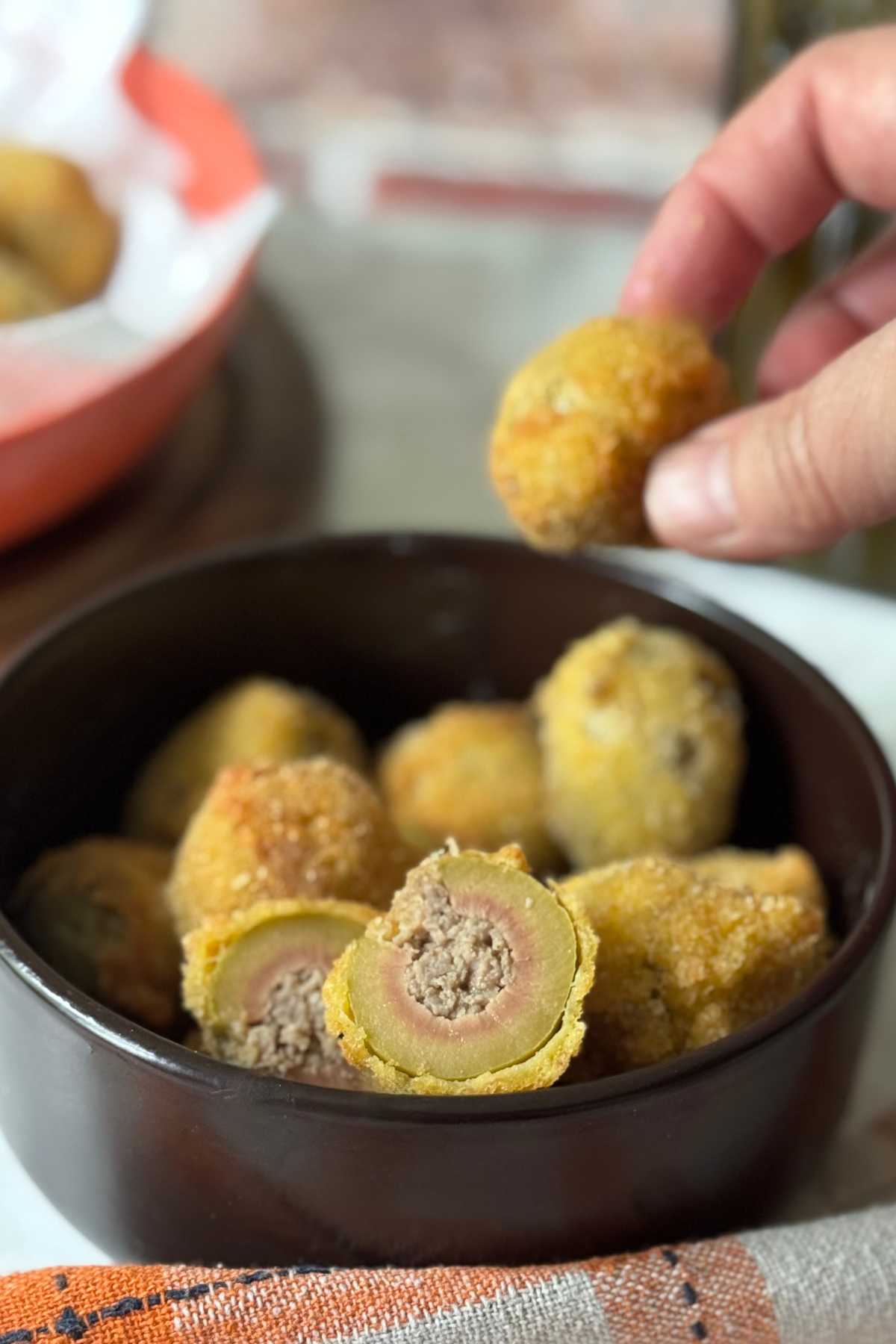 Italian stuffed fried olives
