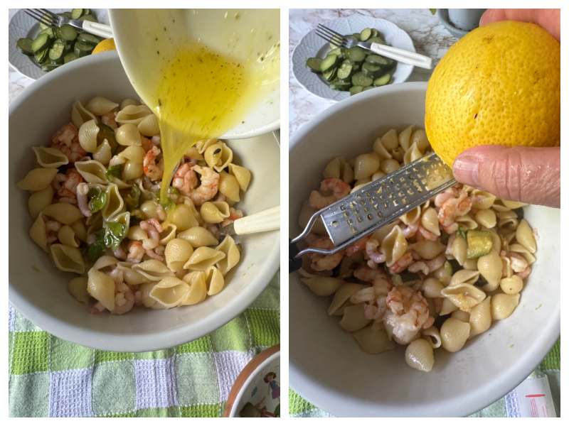 Shrimp Pasta Salad with Zucchini and Lemon step 5
