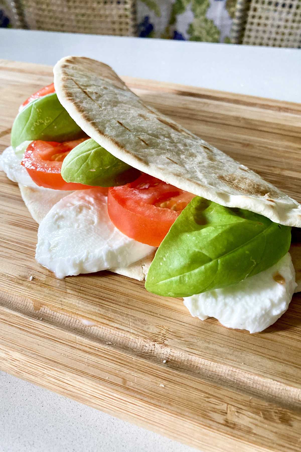 piadina with tomato and mozzarella