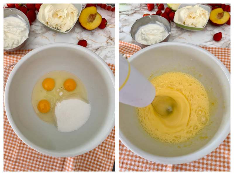 soft fruit tart with yogurt cream step 1