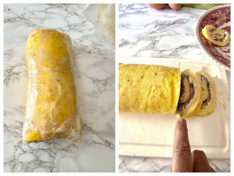 Frittata Roll with Ham, Zucchini and Robiola step 6