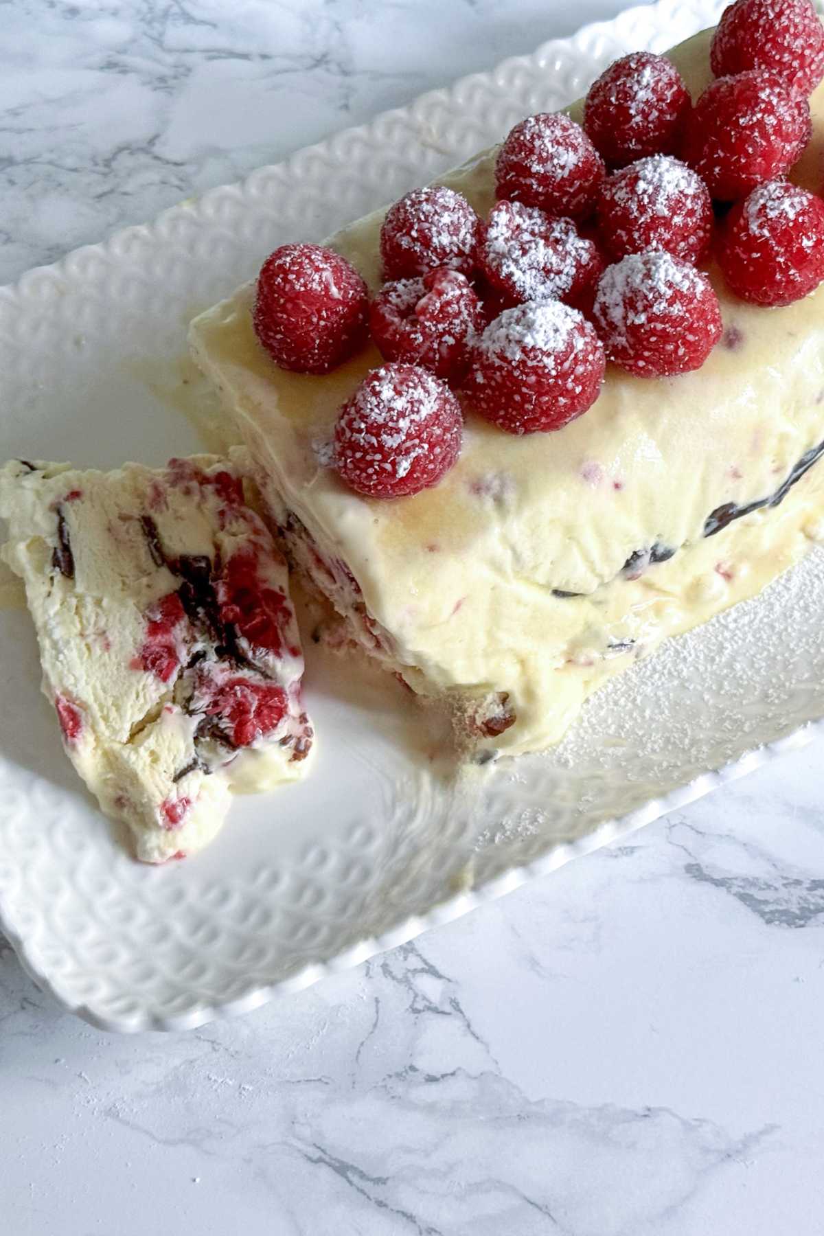 chocolate raspberry semifreddo