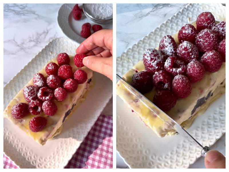 chocolate raspberry semifreddo recipe step 7