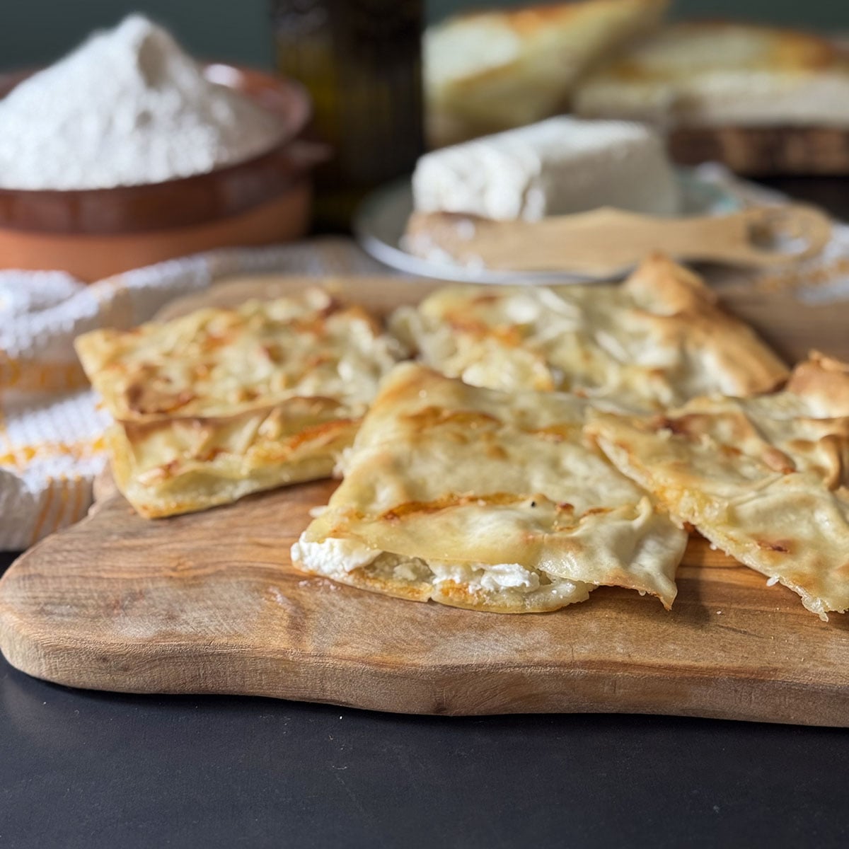 Focaccia di Recco (Italian Cheese Stuffed Flatbread)