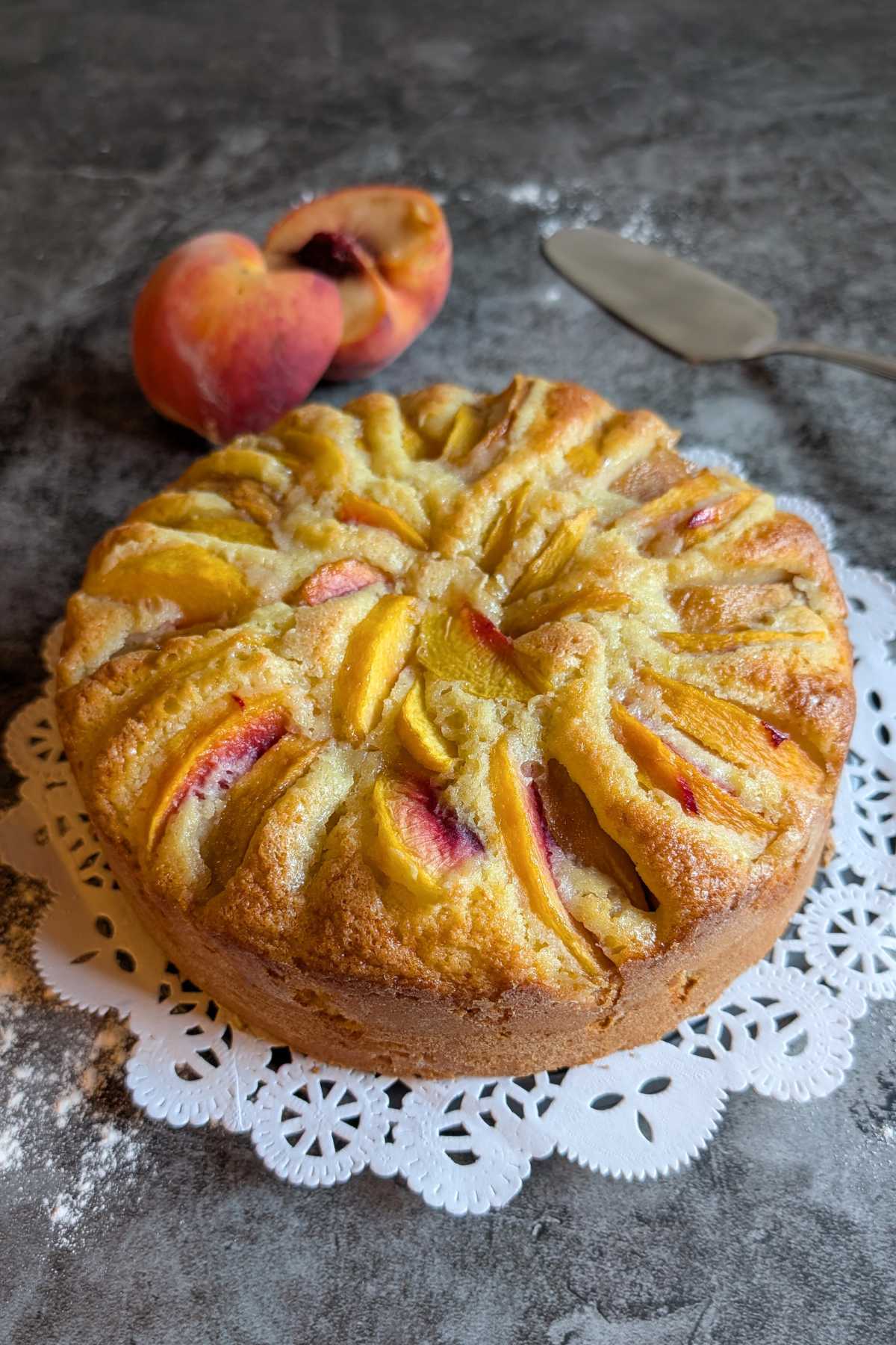 peach cake with yogurt
