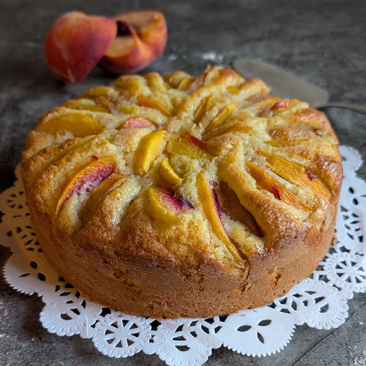 Easy Peach Cake with Yogurt