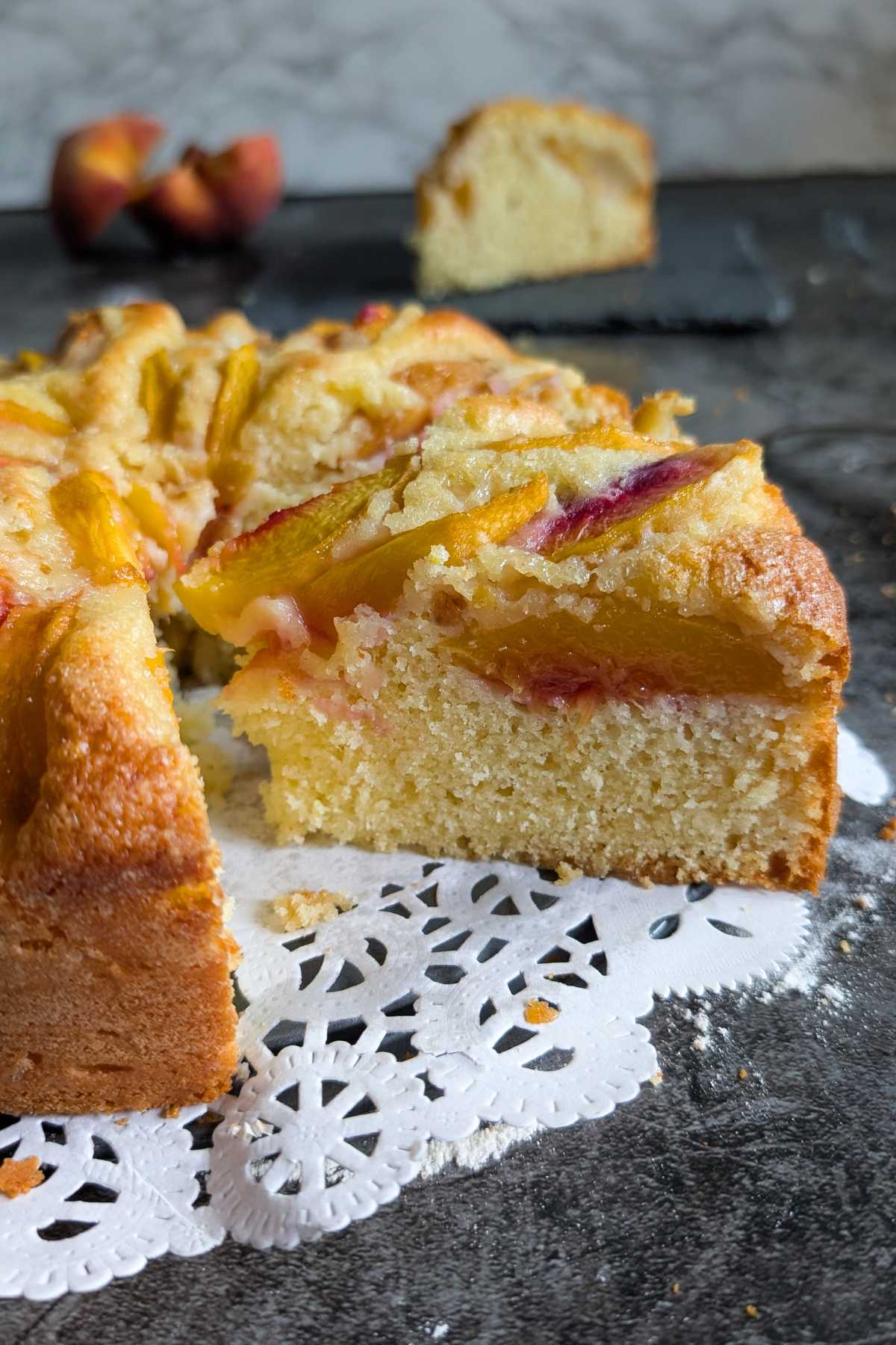 peach cake with yogurt