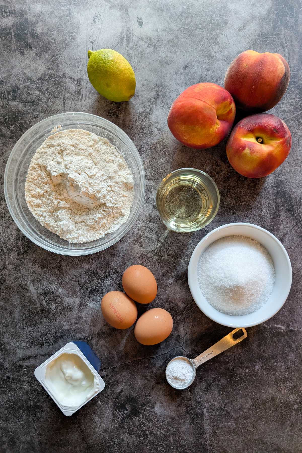 peach cake with yogurt ingredients