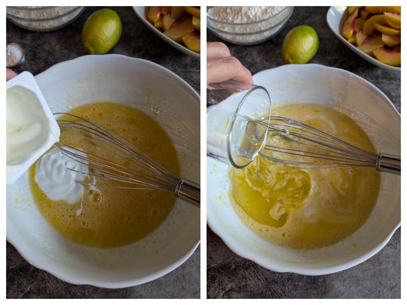 peach cake with yogurt step 2