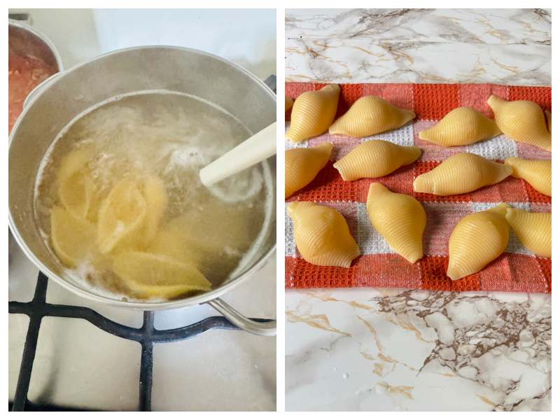 Italian stuffed shells with meat sauce step 4