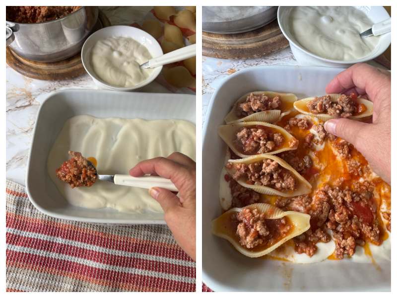 Italian stuffed shells with meat sauce step 5