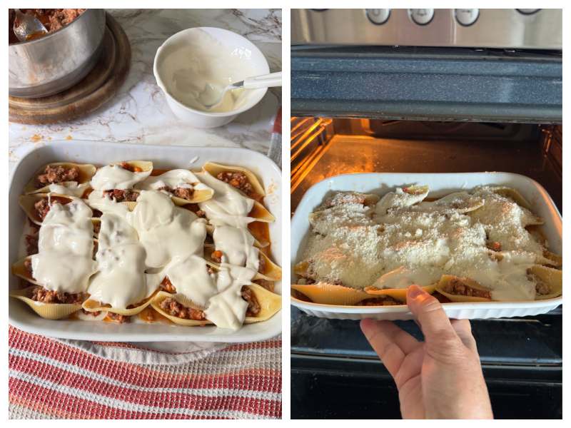 Italian stuffed shells with meat sauce step 6