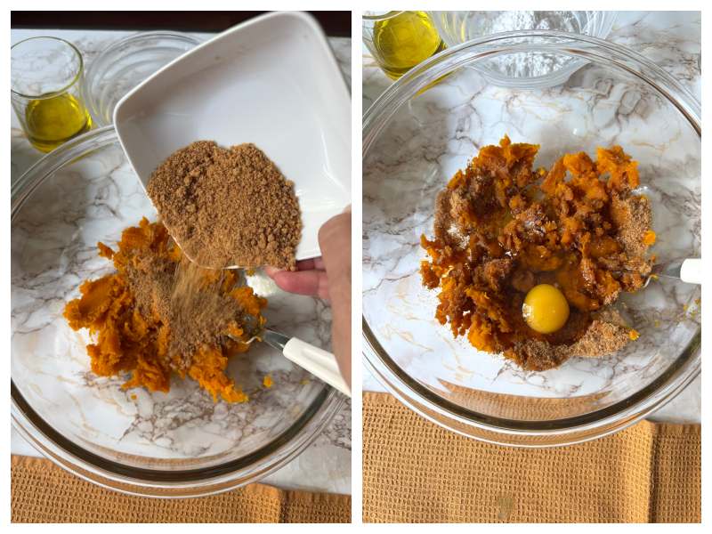 soft pumpkin chocolate chip cookies step 1