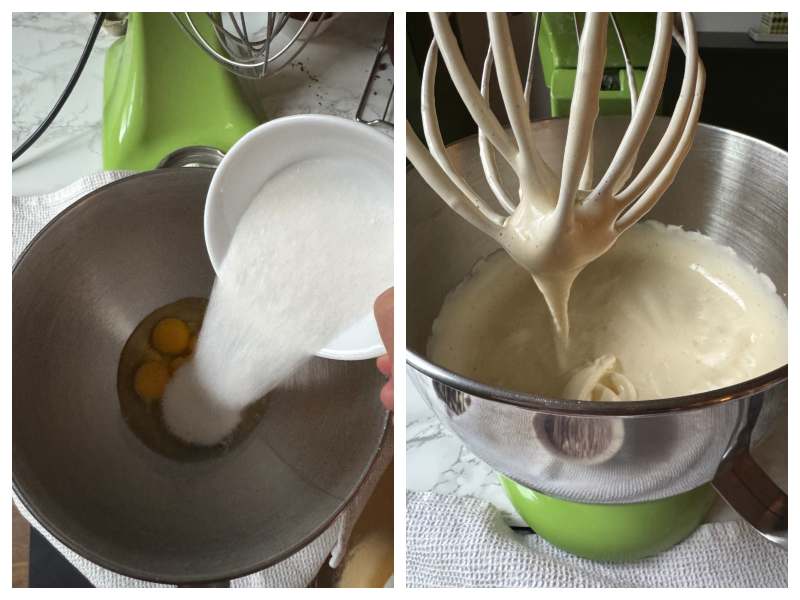 Italian chocolate sponge cake step 1