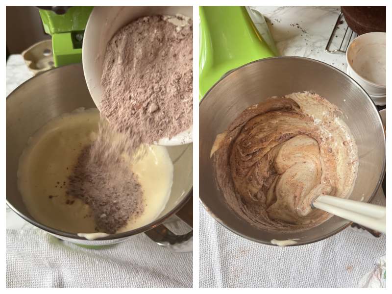 Italian chocolate sponge cake step 3