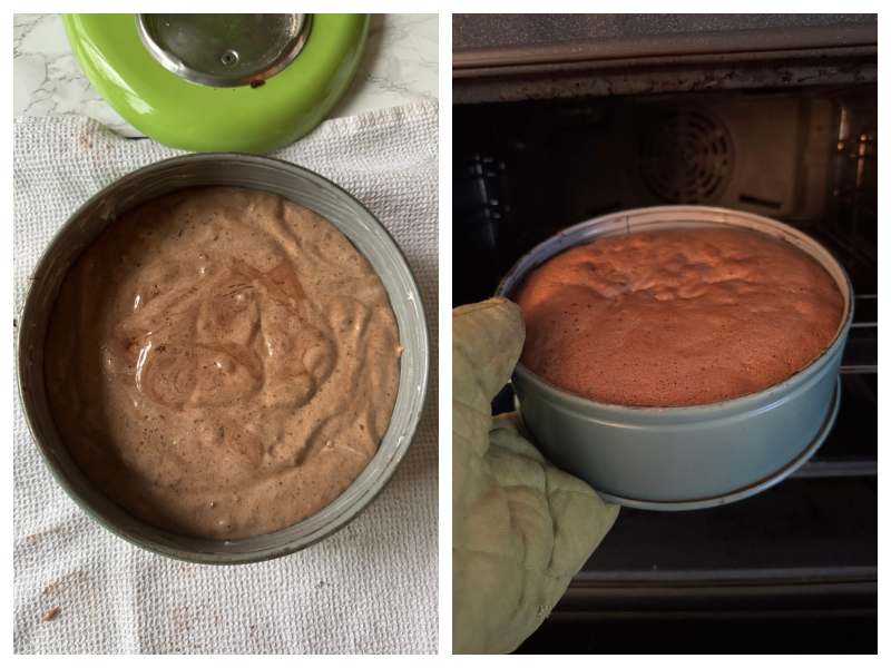Italian chocolate sponge cake step 4