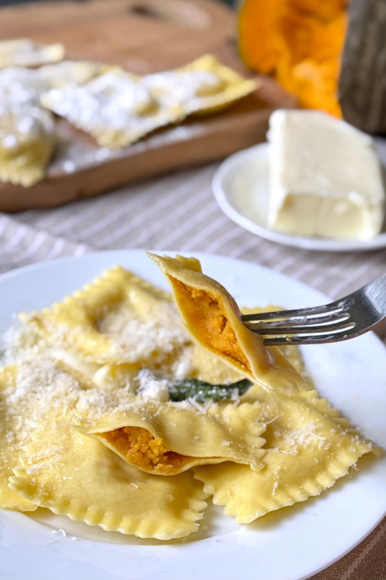 Italian pumpkin ravioli