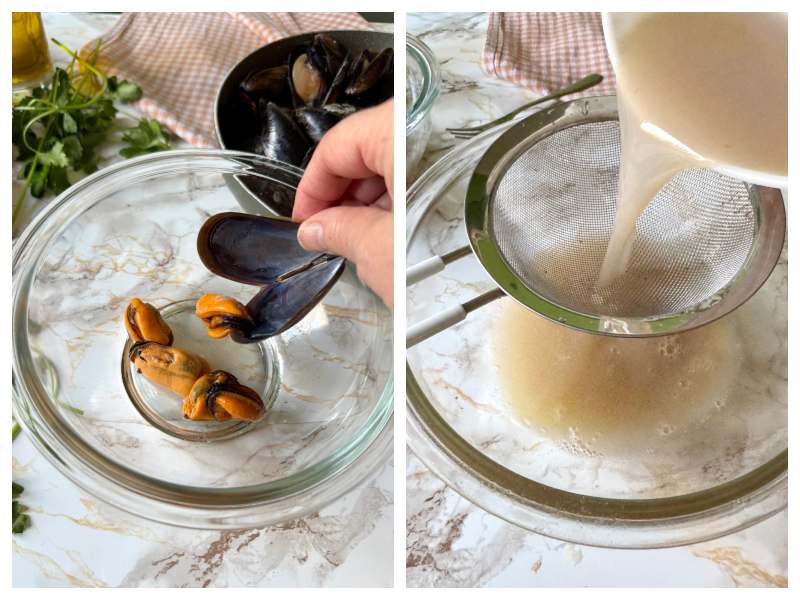 Neapolitan pasta with potatoes and mussels step 2