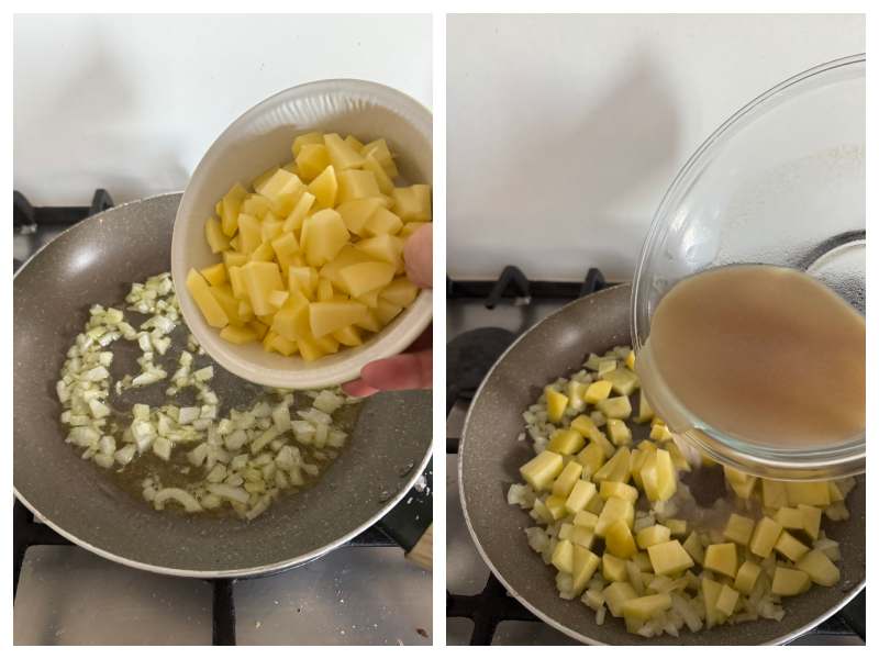 Neapolitan pasta with potatoes and mussels step 4