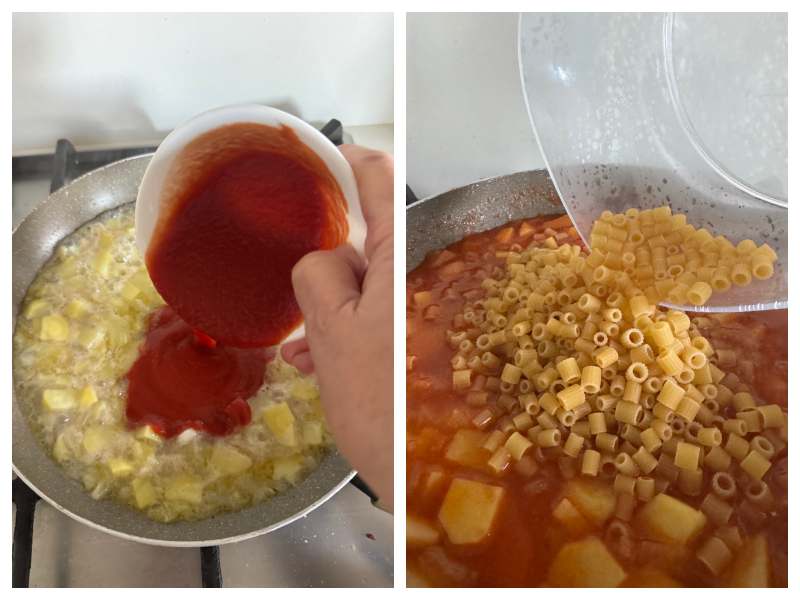 Neapolitan pasta with potatoes and mussels step 5