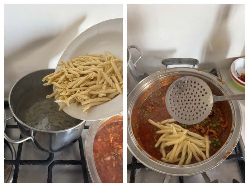 Strozzapreti with Cuttlefish and Peas step 4
